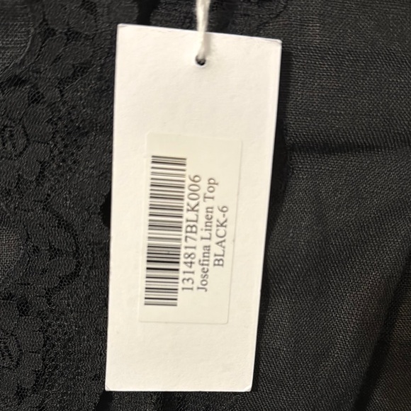 Reformation Linen Black Lace Trim Top and Skirt Set - Picture 4 of 11